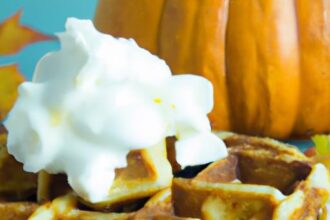 Cozy Pumpkin Spice Waffles Drizzled with Maple Syrup Magic