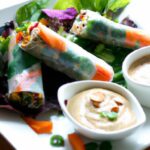 Fresh Tofu & Veggie Spring Rolls with Creamy Peanut Dip