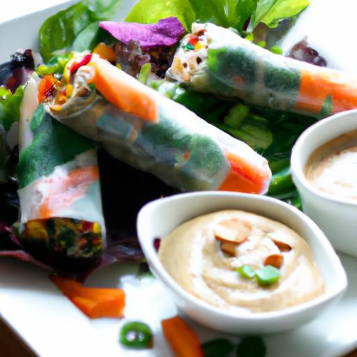 Fresh Tofu & Veggie Spring Rolls with Creamy Peanut Dip