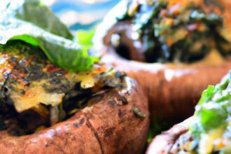 Savory Spinach & Feta Stuffed Portobello Mushrooms Delight