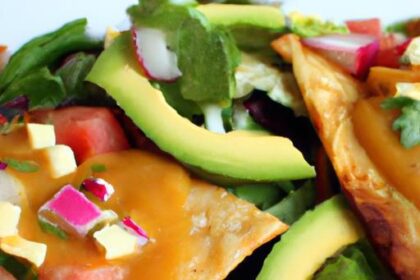 Crunchy Tortilla Delight: Beans, Cheese, Lettuce & Sauce