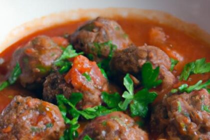 Hearty Beef Meatball Stew: A Savory Tomato Delight
