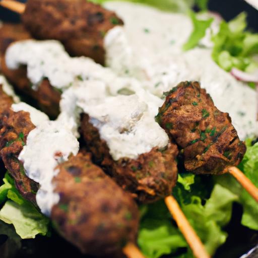 Savor Beef Kofta Kebabs Paired With Creamy Tzatziki Sauce