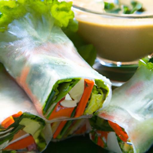 Fresh Tofu & Veggie Spring Rolls with Creamy Peanut Dip