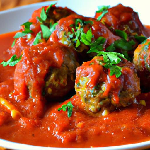 Zesty Lamb Meatballs Simmered in Spicy Tomato Sauce