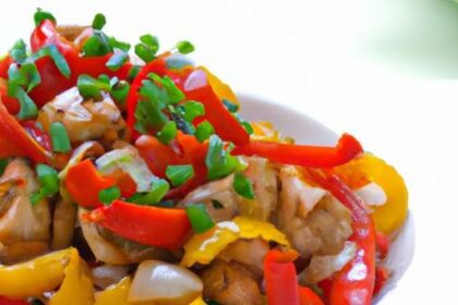 Zesty Sweet and Sour Chicken with Colorful Bell Peppers