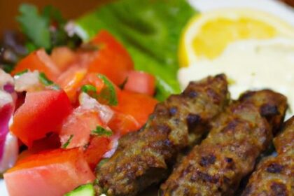 Savor the Flavors: Lamb Kofta with Fresh Tomato Cucumber Salad