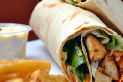 Savor the Ultimate Chicken Shawarma Wrap with Creamy Fries