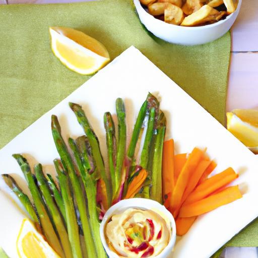 Crunchy Delight: Fresh Veggie Sticks with Creamy Hummus