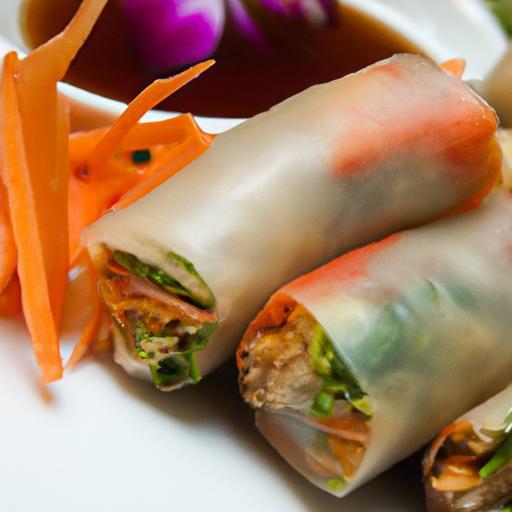 Crisp Vegetable Spring Rolls Paired Perfectly with Soy Sauce