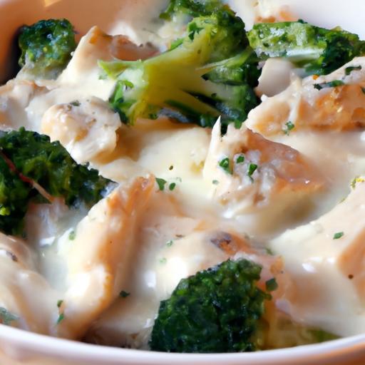 Creamy chicken & broccoli alfredo casserole delight