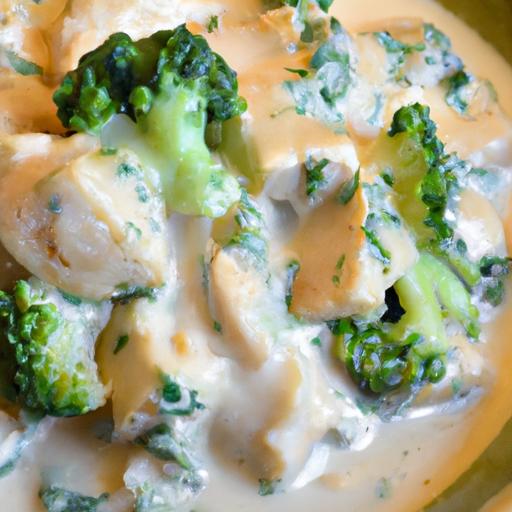 Creamy chicken & broccoli alfredo casserole delight