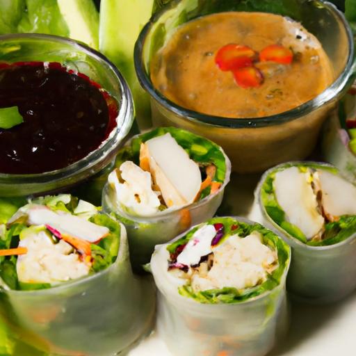 Crisp Tofu & Veggie Spring Rolls with Zesty peanut Sauce