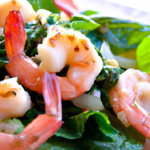 Garlic-Kissed Sautéed Shrimp with Vibrant spinach Delight