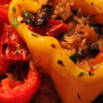 Flavor-Packed Vegan Stuffed Peppers with Rice & Beans