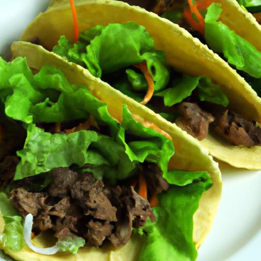 Crunchy Low-Carb Beef Tacos Wrapped in Fresh Lettuce