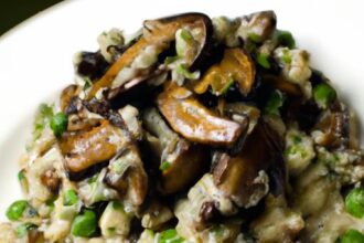 Creamy Vegan Mushroom and Pea Risotto: A Flavorful Delight