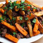 Hearty Loaded Sweet Potato Fries with Savory Ground Beef