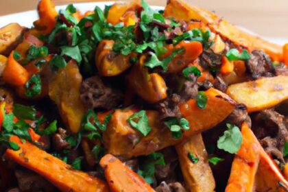 Hearty Loaded Sweet Potato Fries with Savory Ground Beef