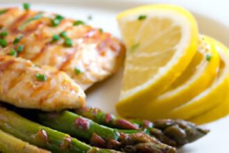 Zesty Lemon Garlic Chicken Breast with Crisp Asparagus Flair