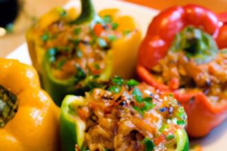 Hearty Stuffed Peppers: A Flavorful Beans and Rice Delight