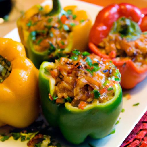 Hearty Stuffed Peppers: A Flavorful Beans and Rice Delight