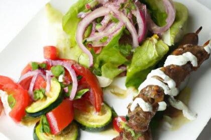 Savor the Flavors: Lamb Kebab with Pita & Fresh Salad