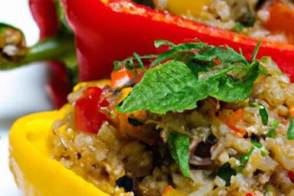 Colorful Stuffed Bell Peppers with Quinoa and Veggies