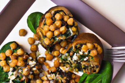 Hearty Vegan Spinach & Chickpea Stuffed Portobello Delight