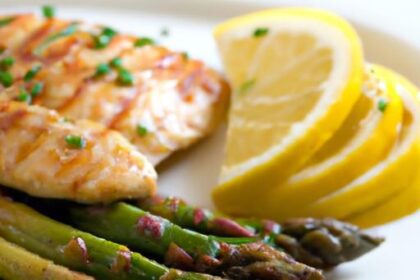 Zesty Lemon Garlic Chicken Breast with Crisp Asparagus Flair