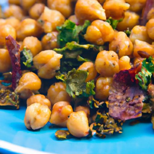 Crunchy Delight: Spicy Roasted Chickpeas & Kale Chips