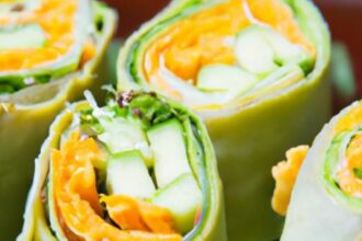 Fresh & Flavorful: Carrot-Cucumber Rolls with Cream Cheese