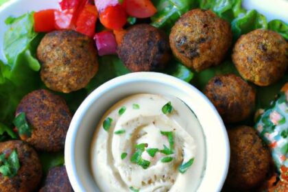 Crispy Baked Falafel with Creamy Garlic Tahini Delight