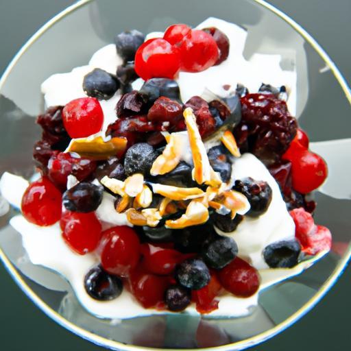 Layered Delight: Greek Yogurt Parfait with Nuts & Berries