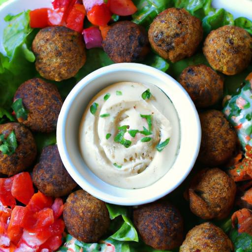 Crispy Baked Falafel with Creamy Garlic Tahini Delight