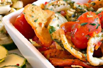 Crunchy Veggie Chips Paired with Zesty Garlic Dip Delight