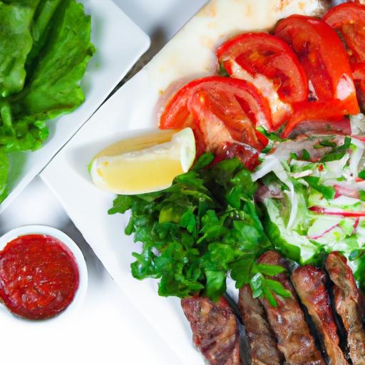 Savor the Flavors: Lamb Kebab with Pita and Fresh Salad