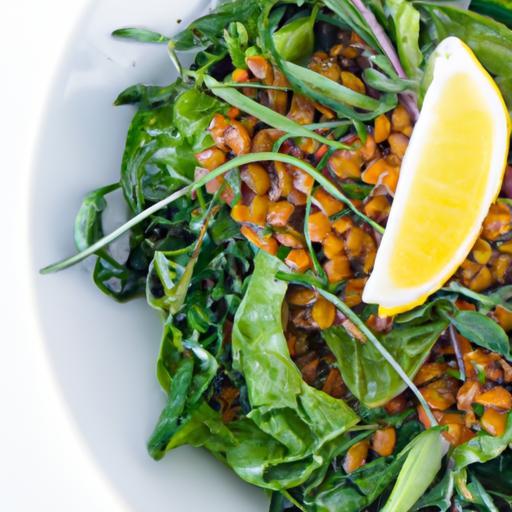 Zesty Lentil & Spinach Salad: A Refreshing Lemon Twist