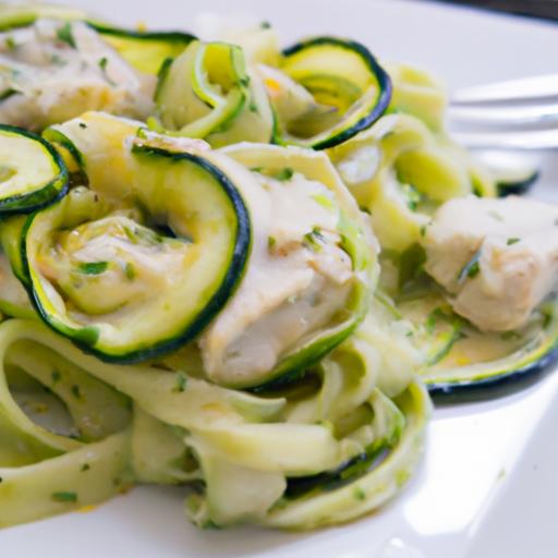 Creamy Keto Chicken Alfredo with Zucchini Noodle Twist