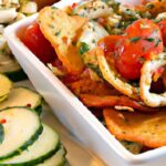 Crunchy Veggie Chips Paired with Zesty Garlic Dip Delight