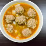 Hearty Keto Meatball Soup with Low-Carb Cauliflower Rice