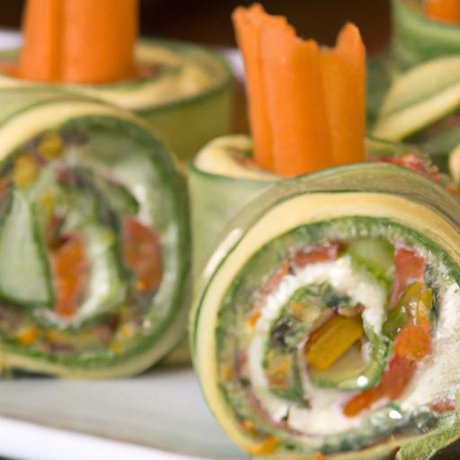 Fresh Carrot & Cucumber Rolls with Cream Cheese Delight