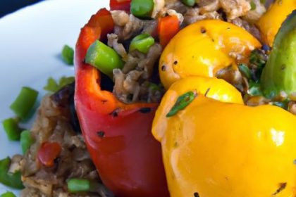 Hearty Vegan Stuffed Bell Peppers with Nutty Brown Rice