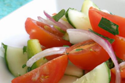 Zesty Tomato & Cucumber Salad with Fresh Lemon Dressing