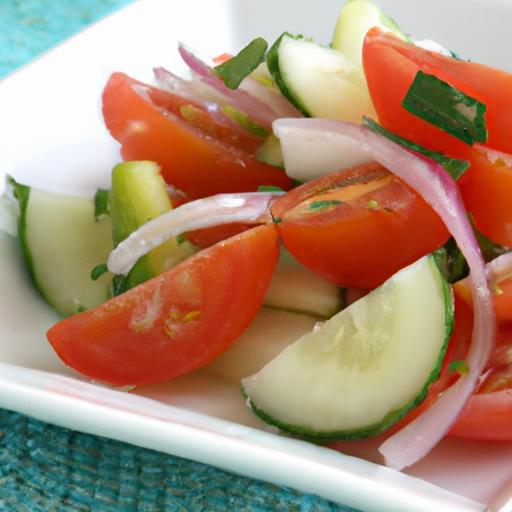 Zesty Tomato & Cucumber Salad with Fresh Lemon Dressing