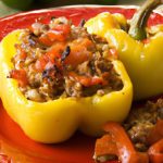 Hearty Stuffed Peppers: Ground Beef & Cauliflower Rice Delight