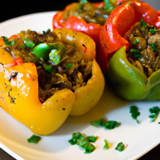 Flavor-Packed Vegan Stuffed Bell Peppers with Brown Rice