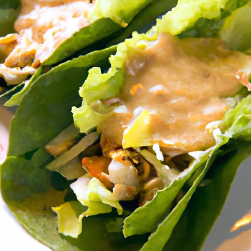 Crunchy Chicken Lettuce Wraps with Zesty Peanut Sauce Delight