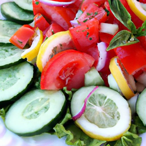 Zesty Tomato & Cucumber Salad with fresh Lemon Dressing