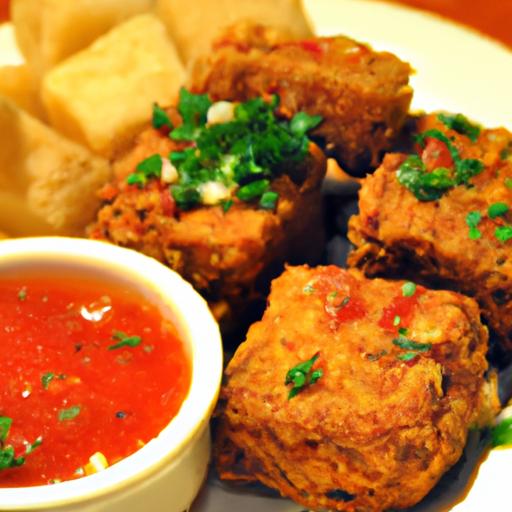 Golden Crispy Tofu Bites Paired with Zesty​ sweet Chili Sauce